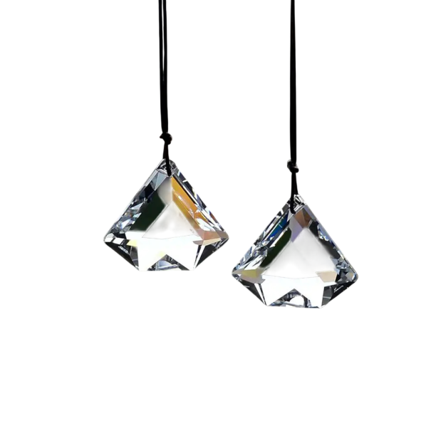 2 stuks Kristallen prisma's om op te hangen die licht vangen geometrische decoratie van kristal voor raam en interieur hangende uitvoering transparant