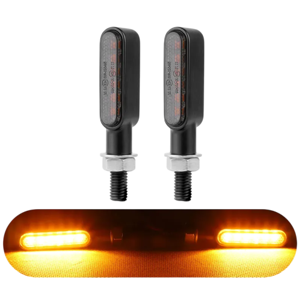 2 szt. kierunkowskazów motocyklowych 6 LED DC 12V Uniwersalne kierunkowskazy z gwintem 8mm Kierunkowskazy LED Do motocykli Skutery ATV czarny