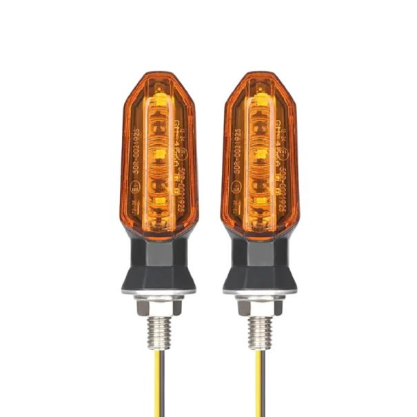 2 τεμάχια 8mm LED φλας για μοτοσικλέτα 12V IP67 Μίνι φλας ABS και PC Θήκη Αδιάβροχη 7,8 x 2,2 cm πορτοκαλί