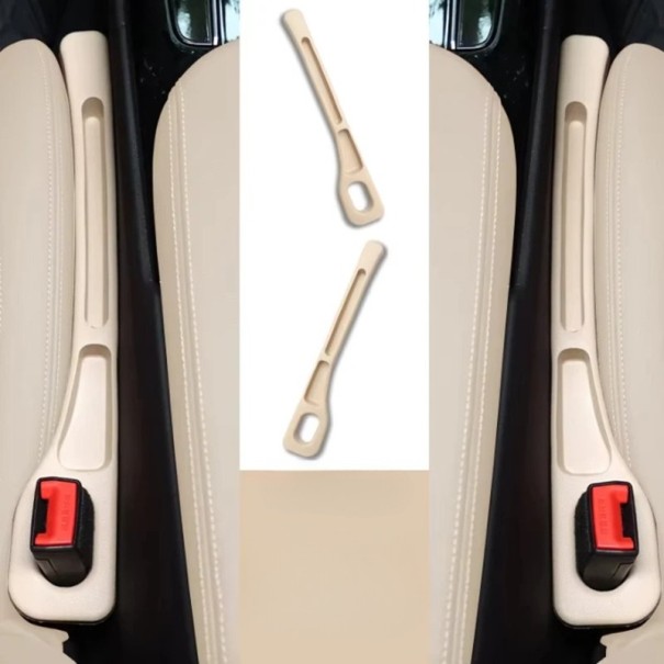 2 uds Relleno de espacios para asientos de coche 43 x 11 x 6 cm Tapón lateral impermeable para todos los modelos de coches Contra la caída de objetos Soporte para teléfono y billetera beige