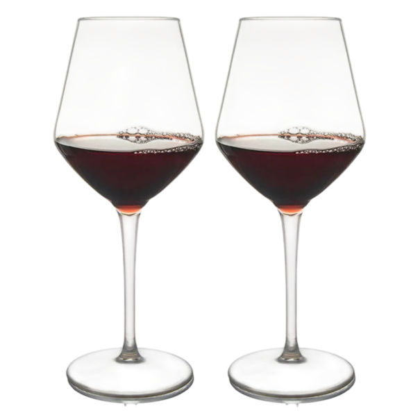 2 uds Vaso de plástico para vino 223 x 63 mm 450 ml Elegante vaso transparente con base Vaso de vino reutilizable y resistente 1