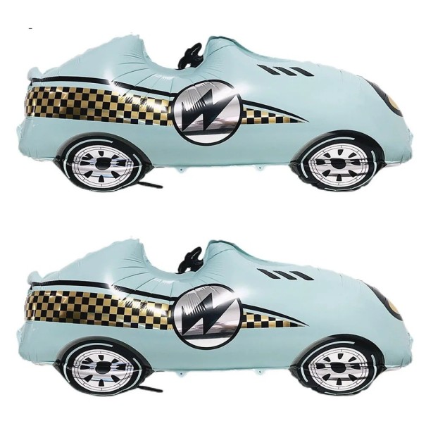 2 unidades Balões de Folha Carro Desportivo 100 x 45 x 20 cm Grandes balões em forma de carro de corrida Decoração para festa de aniversário infantil azul