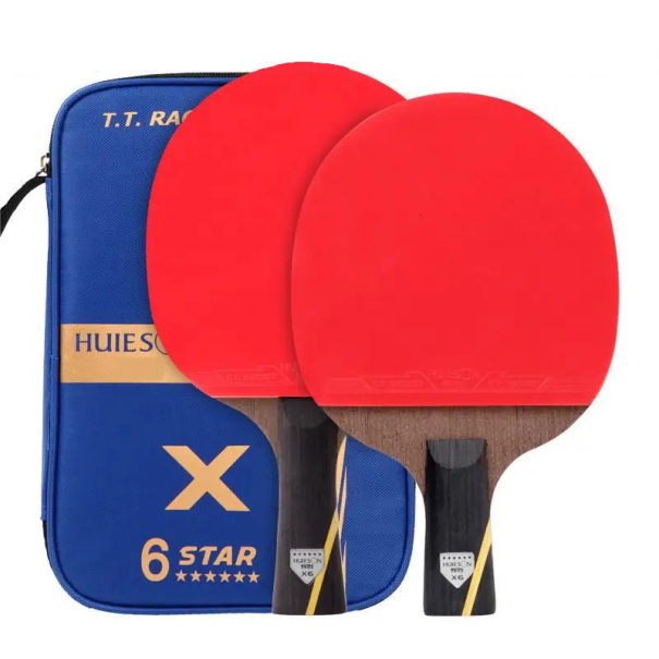 2 unidades de palas de tenis de mesa de 7 mm con mango largo y corto 5 capas de madera 2 capas de carbono inserción de espuma goma con estrías 1