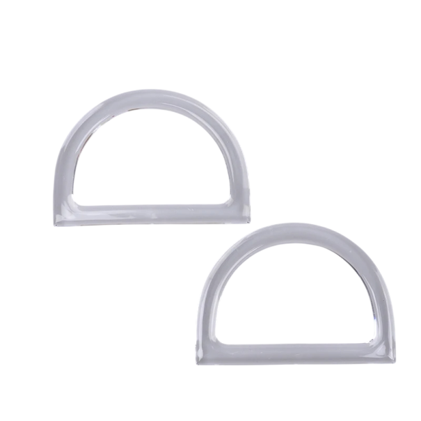 2 unidades de pegas em forma de D Substituição de alças decorativas para carteiras Sacos de croché Fabricação e reparação de carteiras ABS 11,8x8,3 cm cor transparente
