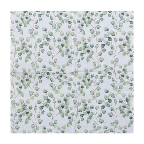 20 bucăți Servetele din hârtie cu motivul frunzelor verzi mici 33 x 33 cm 2 straturi Servetele decorative pentru masă Cerneală naturală pe bază de apă 1