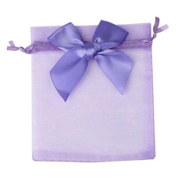 20 ks Dárkové taštičky z organzy 10 x 15 cm Sáčky se stahovací šňůrkou a mašlí Svatební výslužky Vánoční balení cukrovinek Elegantní obal na šperky Dárky fialová