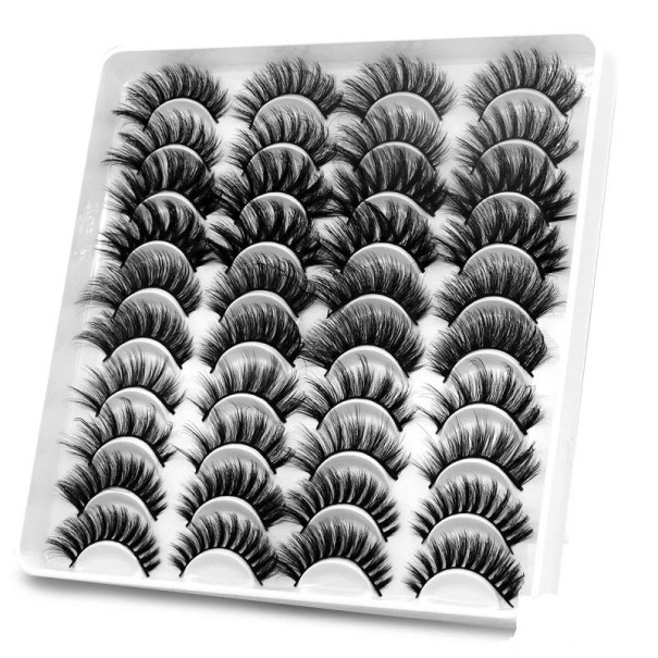 20 paar nepwimpers van verschillende lengtes, nepwimpers met lijm en wimperextensions met groot volume