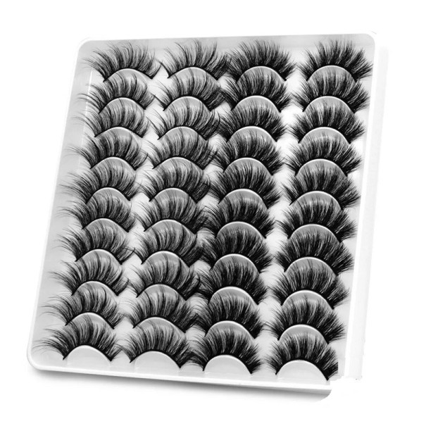 20 pares de pestanas artificiais de diferentes comprimentos Pestanas 3D adesivas de grande volume Conjunto de extensão de pestanas 1