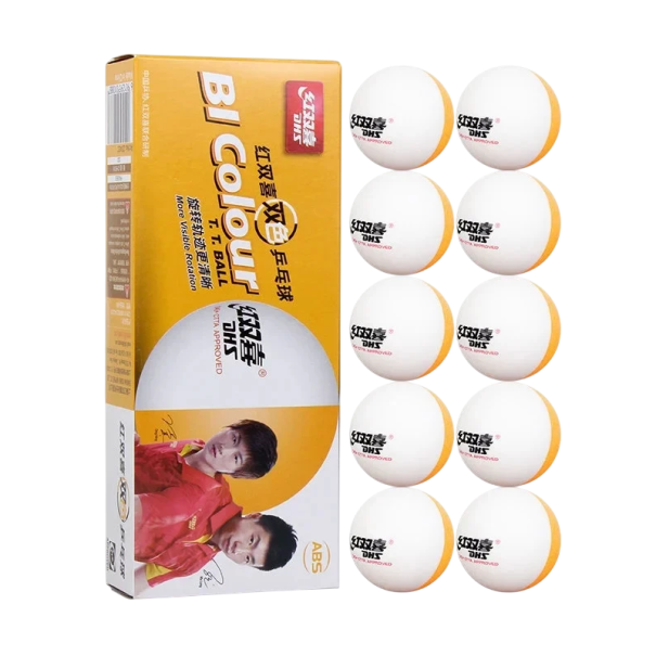 20 pcs de balles de ping-pong blanches et jaunes 40 mm Balles de ping-pong en plastique ABS pour entraînement Balles de ping-pong bicolores 1