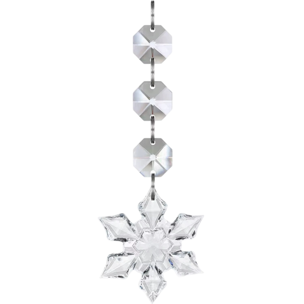 20 pièces de flocons de neige en cristal Décorations de Noël suspendues pour arbre Décorations transparentes en forme de flocons pour décoration 1
