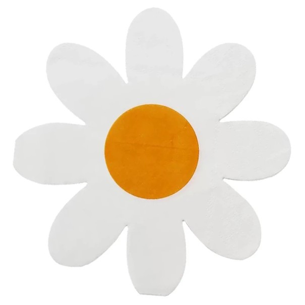 20 st Papperservetter 16 x 15,5 cm Servetter i blomform Dekorativa blomservetter för födelsedagar, bröllop och fester vit