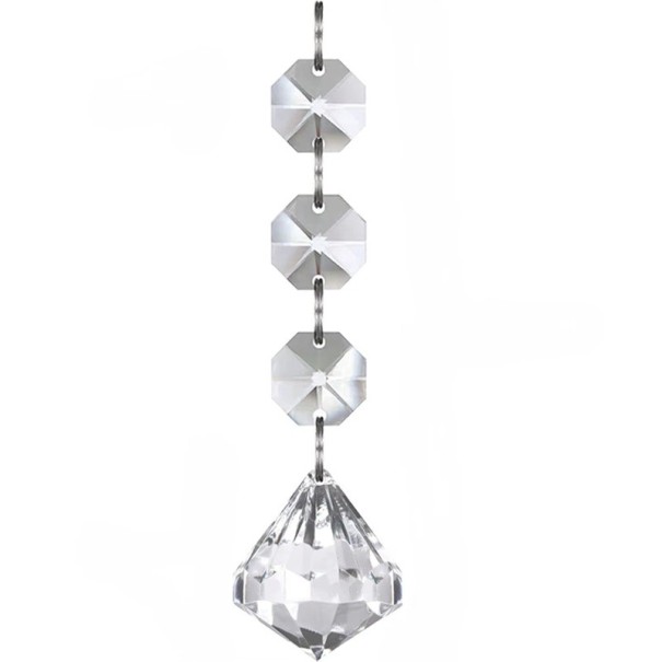 20 stk akryldekorationer i diamantform Klare krystalhængende dekorationer til juletræet Elegante gennemsigtige pynt 1