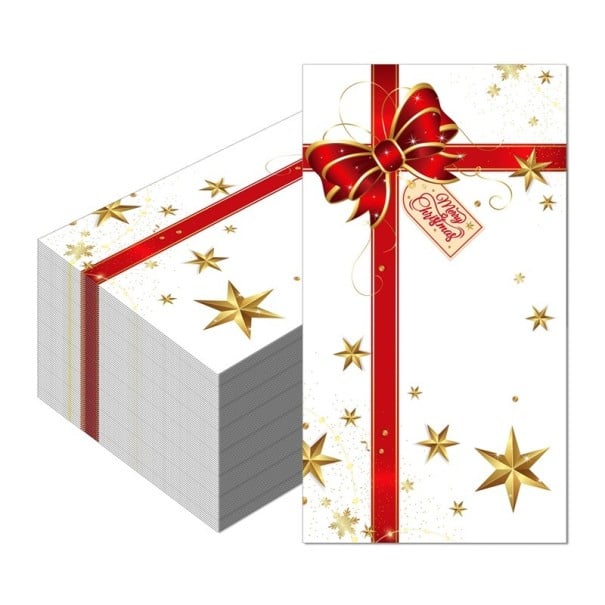 20 sztuk Serwetek papierowych 40 x 33 cm Serwetki świąteczne Prezent świąteczny z gwiazdkami Motyw prezentu i gwiazd Dekoracyjne serwetki 1