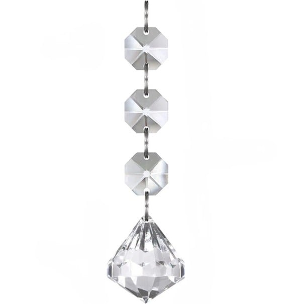 20 unidades de enfeites acrílicos em forma de diamante Decorações pendentes de cristal transparente para árvore de Natal Enfeites elegantes 1