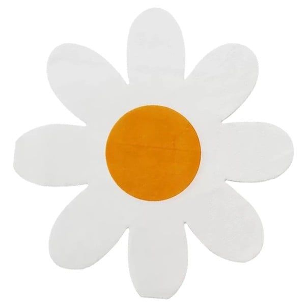 20 unidades de Guardanapos de Papel 16 x 15,5 cm Guardanapos em Forma de Flor Guardanapos Decorativos Florais para Celebrações Aniversários branco