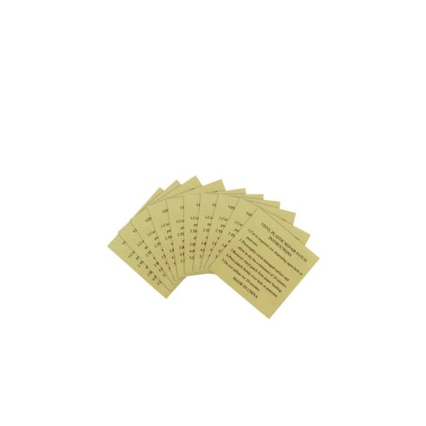 20 unidades Kit de reparación de lona de piscina 50 x 50 mm parches de PVC Amarillo + blanco Etiquetas impermeables para piscinas spas reparación 1