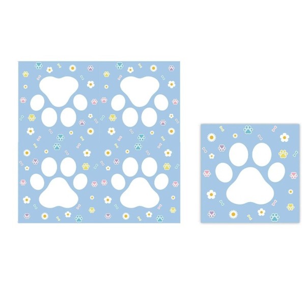 20 unidades Servilletas de papel 33 × 33 cm Servilletas azules con huella blanca Servilletas desechables con motivo animal para fiesta infantil 1