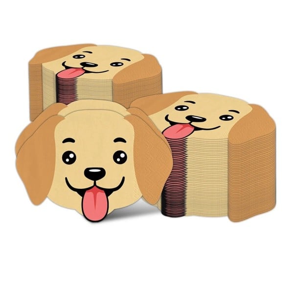 20 unidades Servilletas de papel Cabeza de perro 11,3 × 15,5 cm Servilletas desechables en forma de perro Decoración de mesa para fiesta de cumpleaños 1