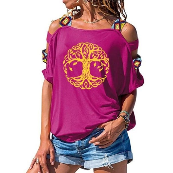 Dam T-shirt med utskärningar A1258 S 15