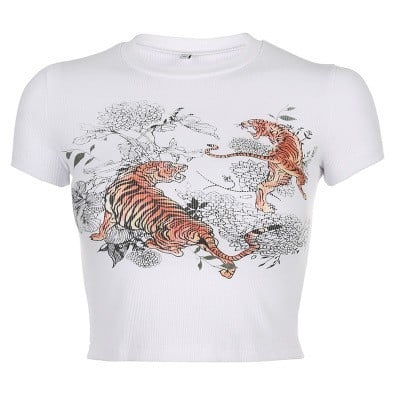 Dam T-shirt med tigrar M