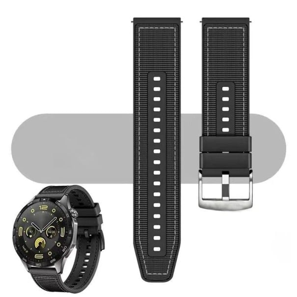22 mm nylon szilikon óraszíj Huawei Watch GT 4 46 mm GT 3 Sport Watch 4 Pro Samsung Galaxy Watch 6 5 4 fekete
