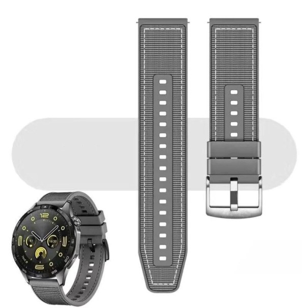 22 mm nylonový silikonový řemínek na hodinky pro Huawei Watch GT 4 46 mm GT 3 Sport Huawei Watch 4 Pro Samsung Galaxy Watch 6 5 4 odolný pásek šedá