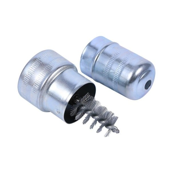 Rengöringsborste för batterikontakter och terminaler Trådborste i metallhölje med avtagbart skydd Järn och rostfritt stål Längd 8 cm 1