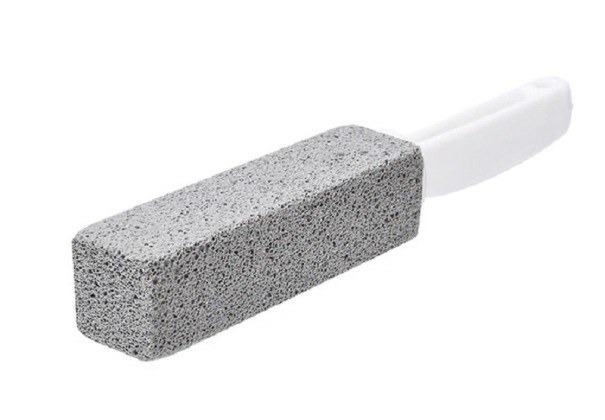 Rengöringspimpsten för WC med plastigt handtag Pimpsten för skrubbning av toalettstolen Grov porös yta Mått 24 x 3,5 x 3,5 cm 1