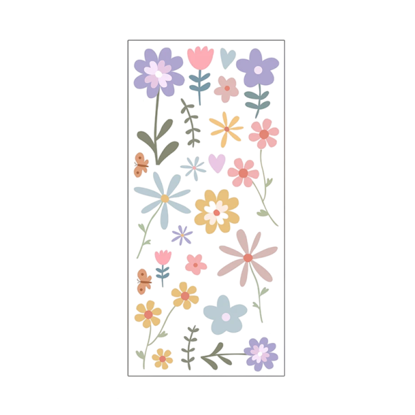 23 db Fali matrica 28 x 60 cm PVC Rajzolt virágok Dekoratív fali díszítés hálószobába, nappaliba, gyerekszobába 1