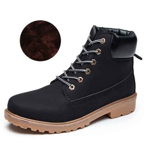 Vinterkängor för kvinnor, jeans med päls J3019 svart 36