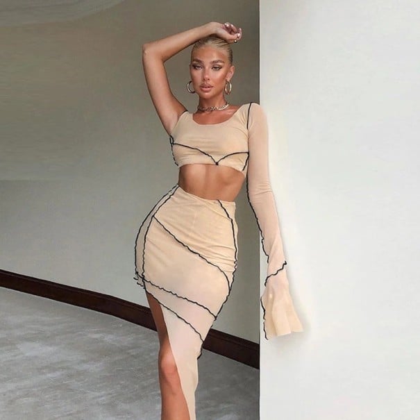 Crop top och kjol för kvinnor B1127 M