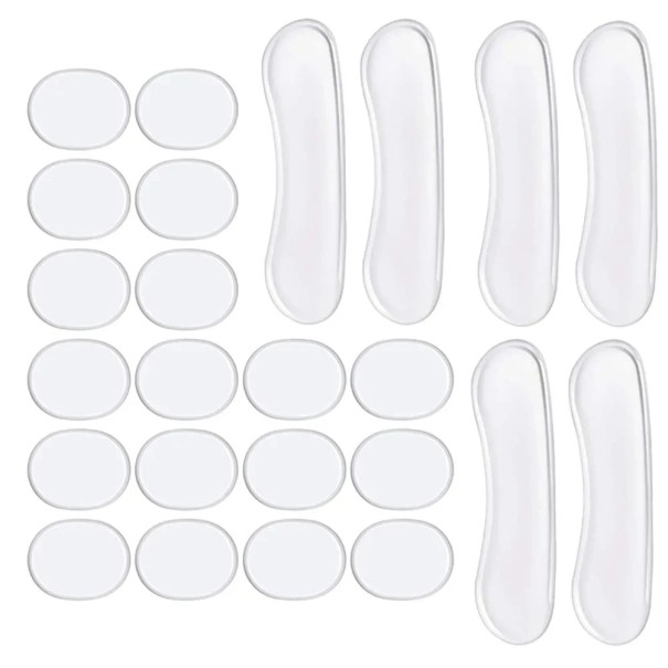 24 pcs Amortecedores para Bateria 3,3x2,5 cm e 10x2,5 cm Almofadas de Gel de Silicone para Tons Limpos Redução de Tons Alíquotas Reutilizáveis cor transparente