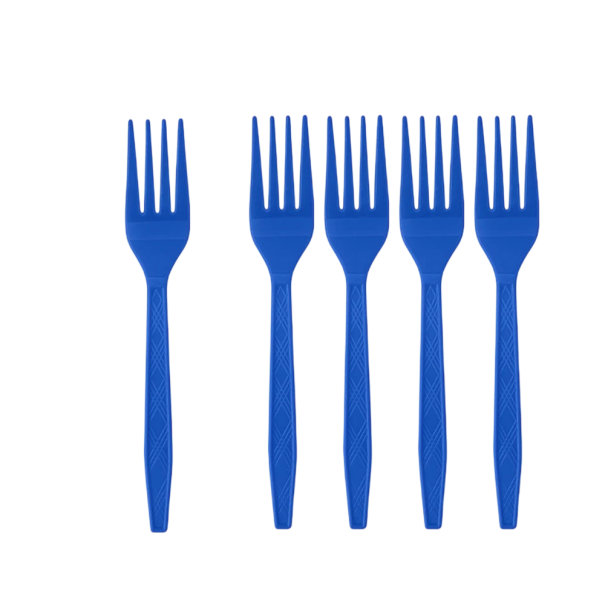 24 pcs Fourchettes en plastique jetables 16 cm Couleur bleu foncé Ustensiles de fête Fourchettes jetables pour repas pour célébrations pique-niques 1