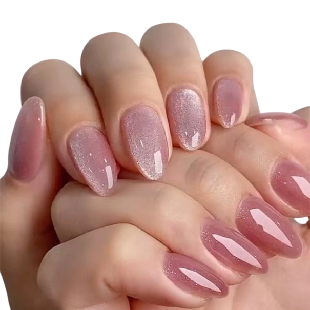 24 sztuk Akrylowe sztuczne paznokcie w kształcie migdałów średni rozmiar Metaliczne naklejane tipsy do domowej manicure 1