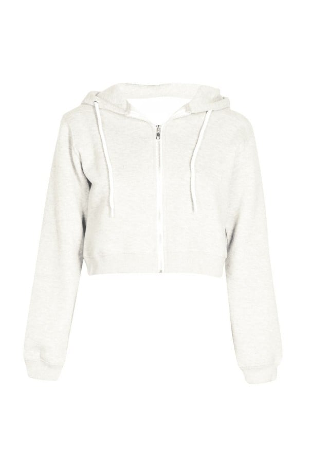 Dámský crop top s kapucí J2440 bílá S