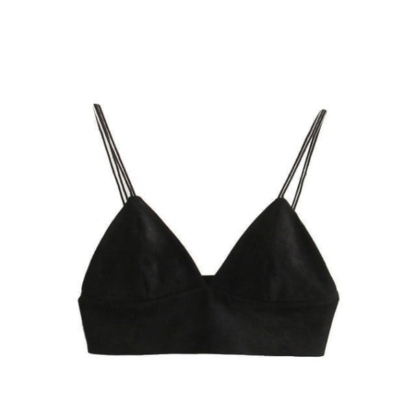 Dámský crop top s velkým výstřihem A1095 černá S