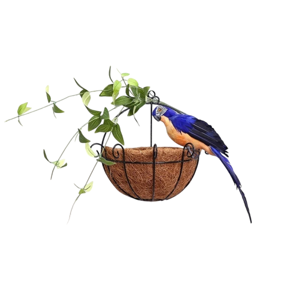 25 cm creatieve handgemaakte kunstmatige papegaai decoratieve vogel gemaakt van schuim en veren realistische takdecoratie interieurdecoratie exotische look donkerblauw