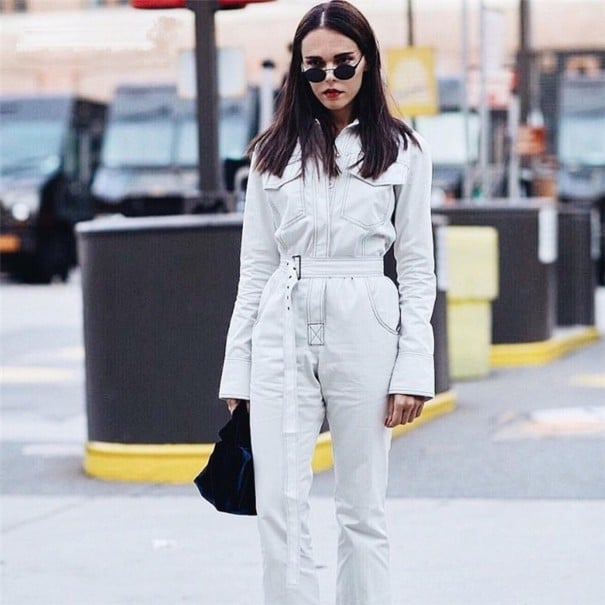 Damskjorta jumpsuit G154 vit S