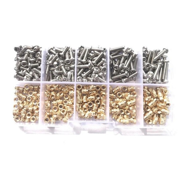 260 ks sada šroubů a matic M4 různé délky 6–16 mm kovové provedení stříbrná a zlatá barva pro spojování dílů 1