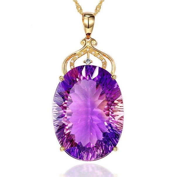 Damhalsband med ametist M90 1