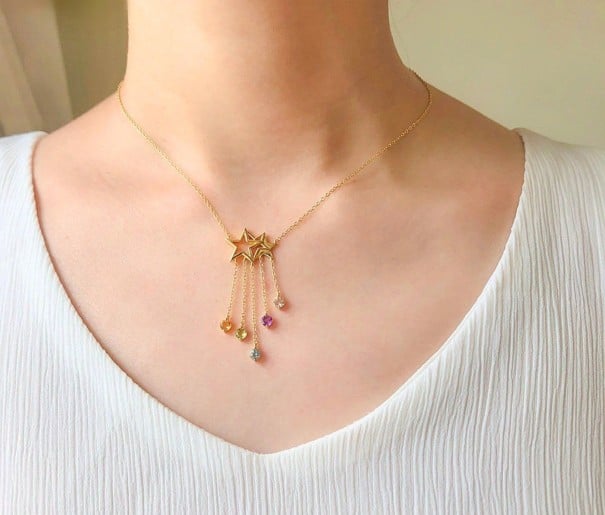 Damhalsband med stjärna och strass 1