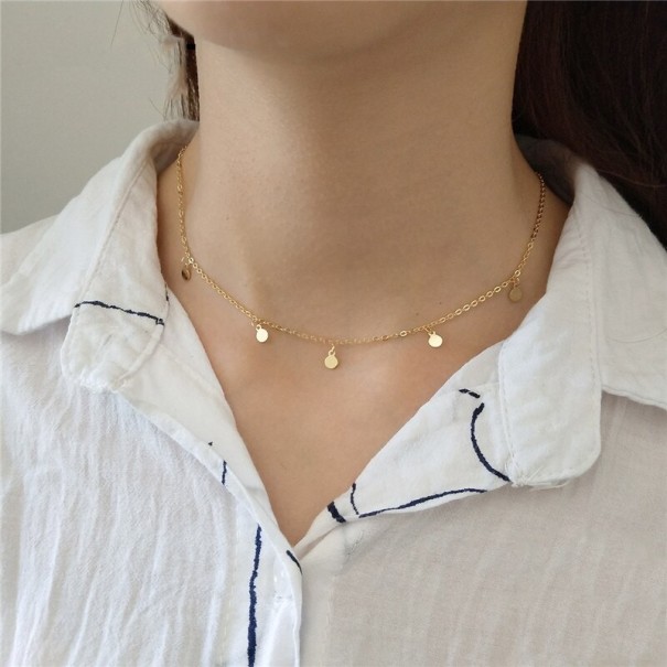 Damhalsband med hjul guld