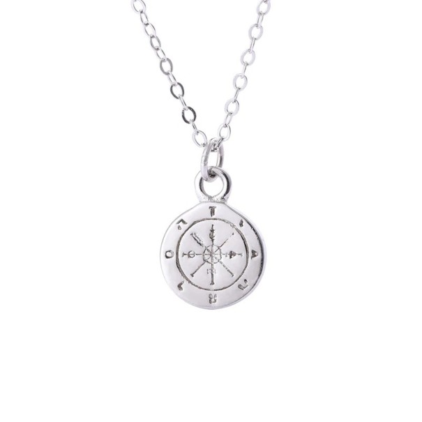 Damhalsband med kompass silver