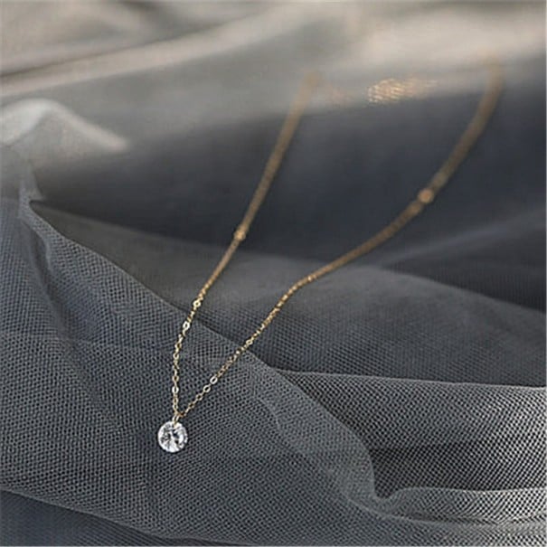 Damhalsband med kristall M26 gammelrosa