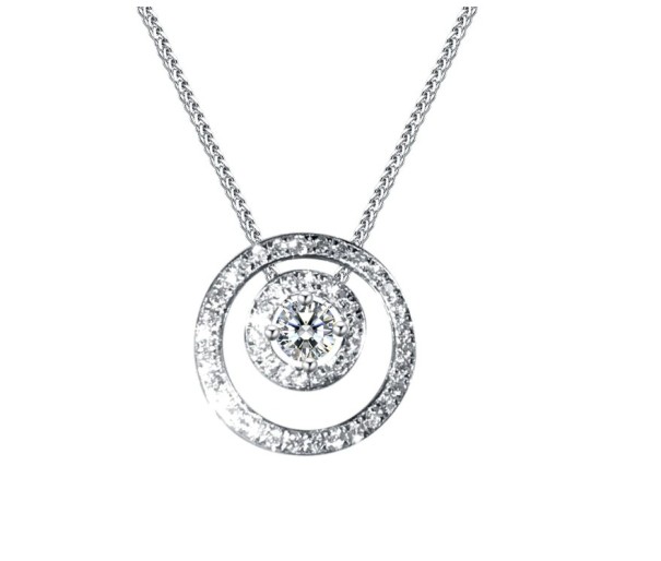 Damhalsband med runt hänge D590 1