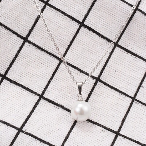 Pärlhalsband för kvinnor D347 silver