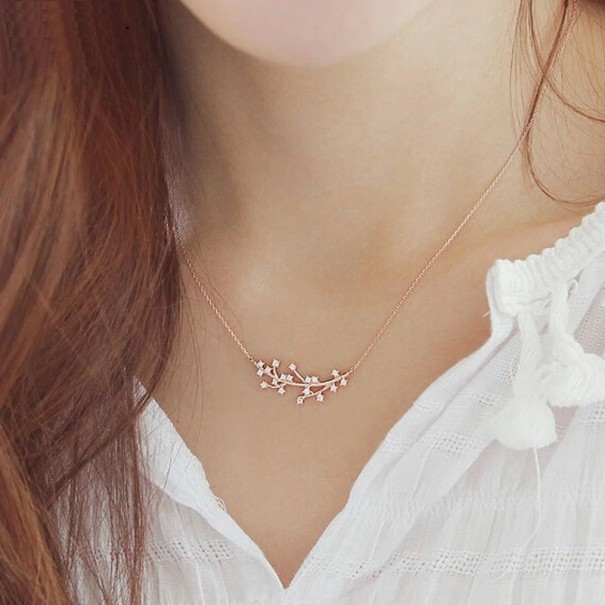 Damhalsband med kvist gammelrosa