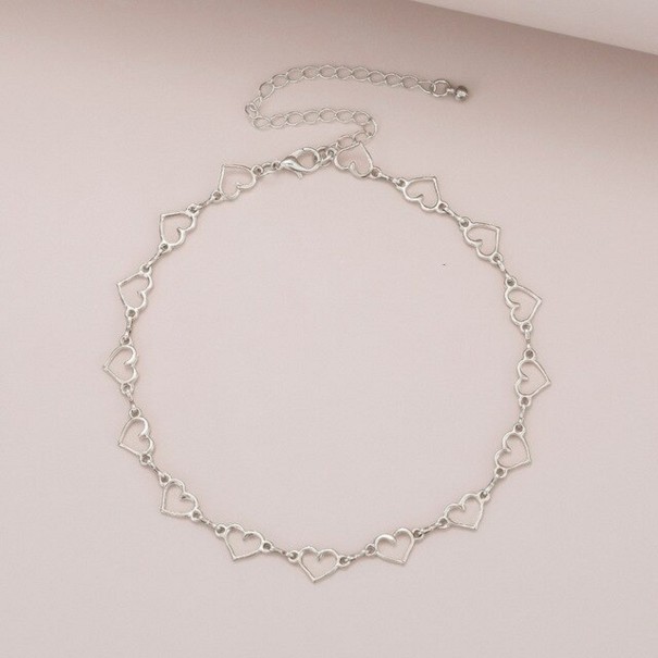 Hjärthalsband för kvinnor G815 silver