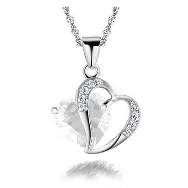 Collana da donna a forma di cuore bianco
