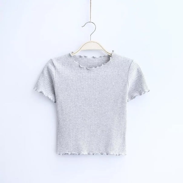 Dámský nařasený crop top šedá M